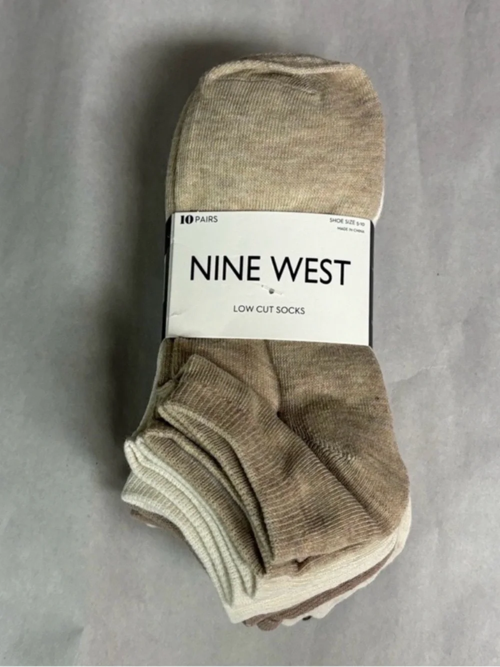 New Nine West Socks Women’s 10 Pair Brown & Tan Low Cut Socks Casual Activewear